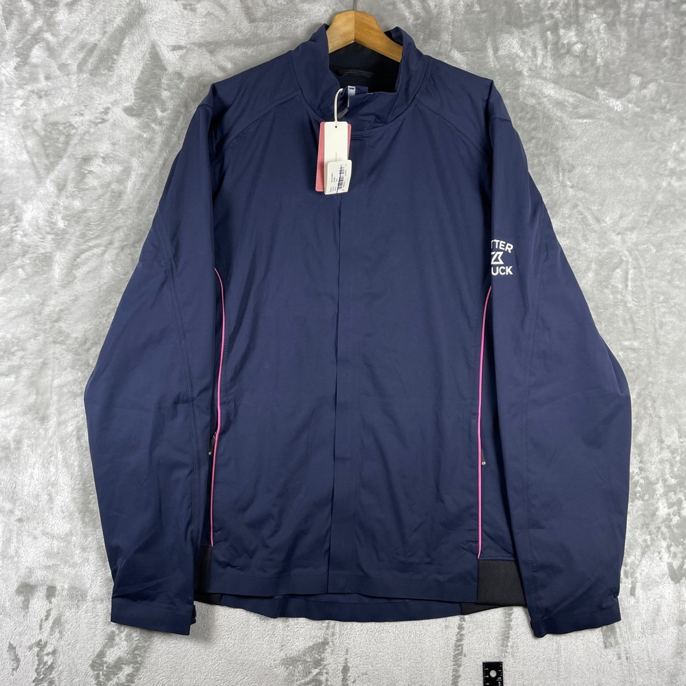 Cutter & Buck Jacket Men XXL Navy Blue Golf Windbreaker Full Zip ECO00853 READ